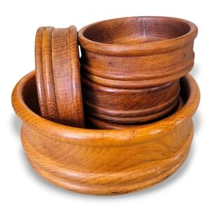 1970s Teak Farmhouse Salad Bowl Set